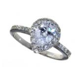 Gorgeous 1.00 ct Pear Cut White Topaz Ring