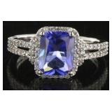 Radiant Cut 2.15 ct Tanzanite Designer Ring