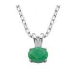 Genuine 1.00 ct Indian Emerald Solitaire Pendant