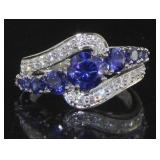 Beautiful 2.20 ct Blue & White Sapphire Ring