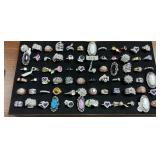 Collection of 72 Assorted Fashion Rings