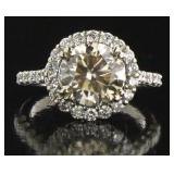 14kt Gold 3.75 ct Round Brilliant Diamond Ring