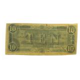 1864 Confederate States $10 Bank Note