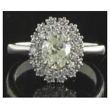 14kt White Gold 1.52 ct Oval Diamond Ring