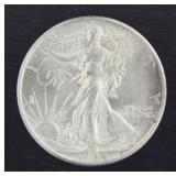 1944 AU Walking Liberty Silver Half Dollar