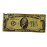 1934 Green Seal $10 Federal Reserve Note