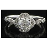 14kt Gold 1.11 ct Round Cut Diamond Ring