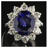 14kt Gold 10.70 ct Sapphire & Diamond Ring