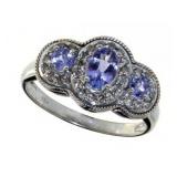 14kt Gold Natural 1.74 ct Tanzanite/Diamond Ring