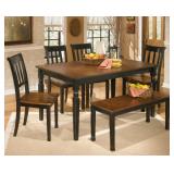 Ashley D580 Owingsville Table & 4 + Bench