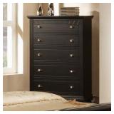 Elements Brooke Black 5 Drawer Chest