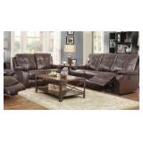 Coaster 601 LEATHER DBL Reclining Sofa & Love Seat