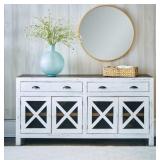 Elements Bruno White 70" Farmhouse Cabinet