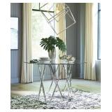 Ashley D275-15 Round Glass Top Dining Table