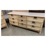 Vintage Bamboo White Dresser Base