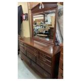 Pre-Owned Solid Cherry Dresser & Mirror