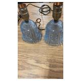 (2) Beautiful Estate Blue Glass Lamps