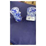 Blue & White Granite Pot & Soap Dish