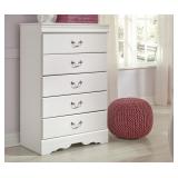 Ashley B129 White Highboy Chest