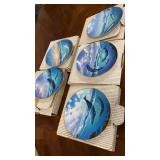 (5) WH George Fish Plates & Certificates