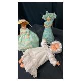 (3) Old Estate Dolls