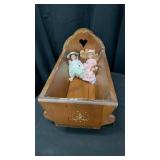 Wooden Cradle & Dolls