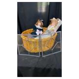 Basket & Contents & Leaded Glass