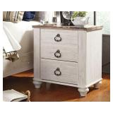 B267 Williston 3 Drawer Nightstand - showroom