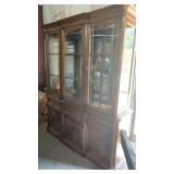 Large Pre-Owned Oak 2 pc China Cabinet
