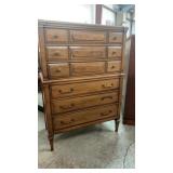 Vintage Solid Walnut Highboy Chest