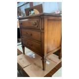 Vintage Solid Walnut Marble Top Night Stand