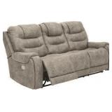 Ashley 82001 Pewter PWR REC Sofa w/ADJ HR