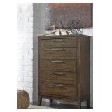 Ashley B548 Zilmer 5 Drawer Mid Century Chest
