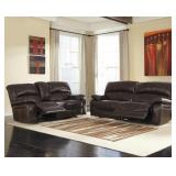 Ashley U982 LEATHER  DBL REC Sofa & Love Seat