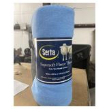Serta Super Soft Fleece Throw Blanket - Blue