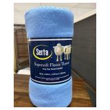 Blue Serta Super Soft Fleece Throw Blanket