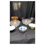 (2) Pie Plates, (2) Crystal Bowls & More