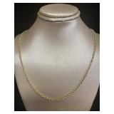 14kt Gold 18" Diamond Cut Rope Twist Necklace
