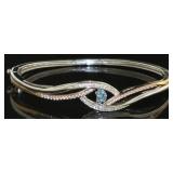 10kt Rose Gold/Sterling London Blue Topaz Bracelet