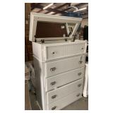 Elements White Lift Top Chest w/Mirror