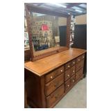 Pre-Owned Solid Pine Dresser & Mirror