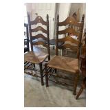 Pair (2) Vintage Cane Ladder Back Chair