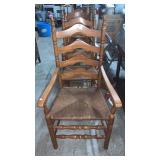 Set (5) Large Cane Ladder Back Chairs