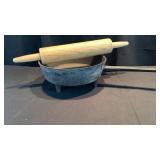 Antique Iron Camp Skillet & Rolling Pin