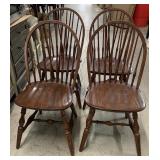 4 Vintage Oak Windsor Back Chairs