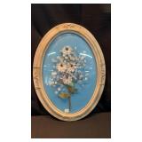 Antique Bubble Glass Frames Floral