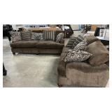 Corinthian Walnut XL 100" Sofa &  Love Seat