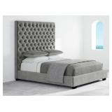Queen Saavta Marbella Gray Large Designer Bed