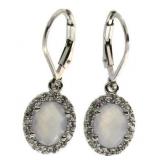 Gorgeous Oval Moonstone Dangle Earrings