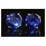 14K White Gold 3.85 Sapphire Studs